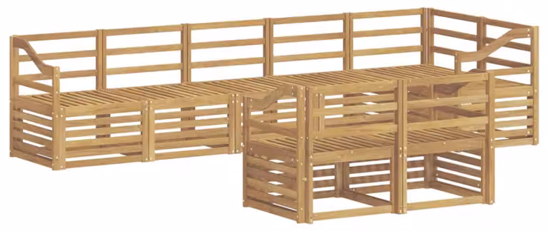 Set di divani da esterno, 8 pezzi, colore bianco, dimensioni 304 x 126,5 x 73 cm
