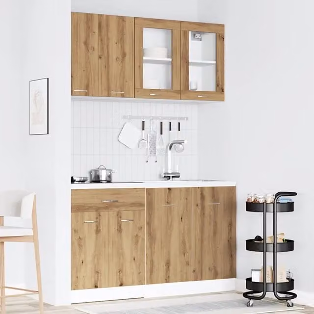 Set di Mobili da Cucina 4 pz Lyon Rovere Artigianale Truciolato 3328574