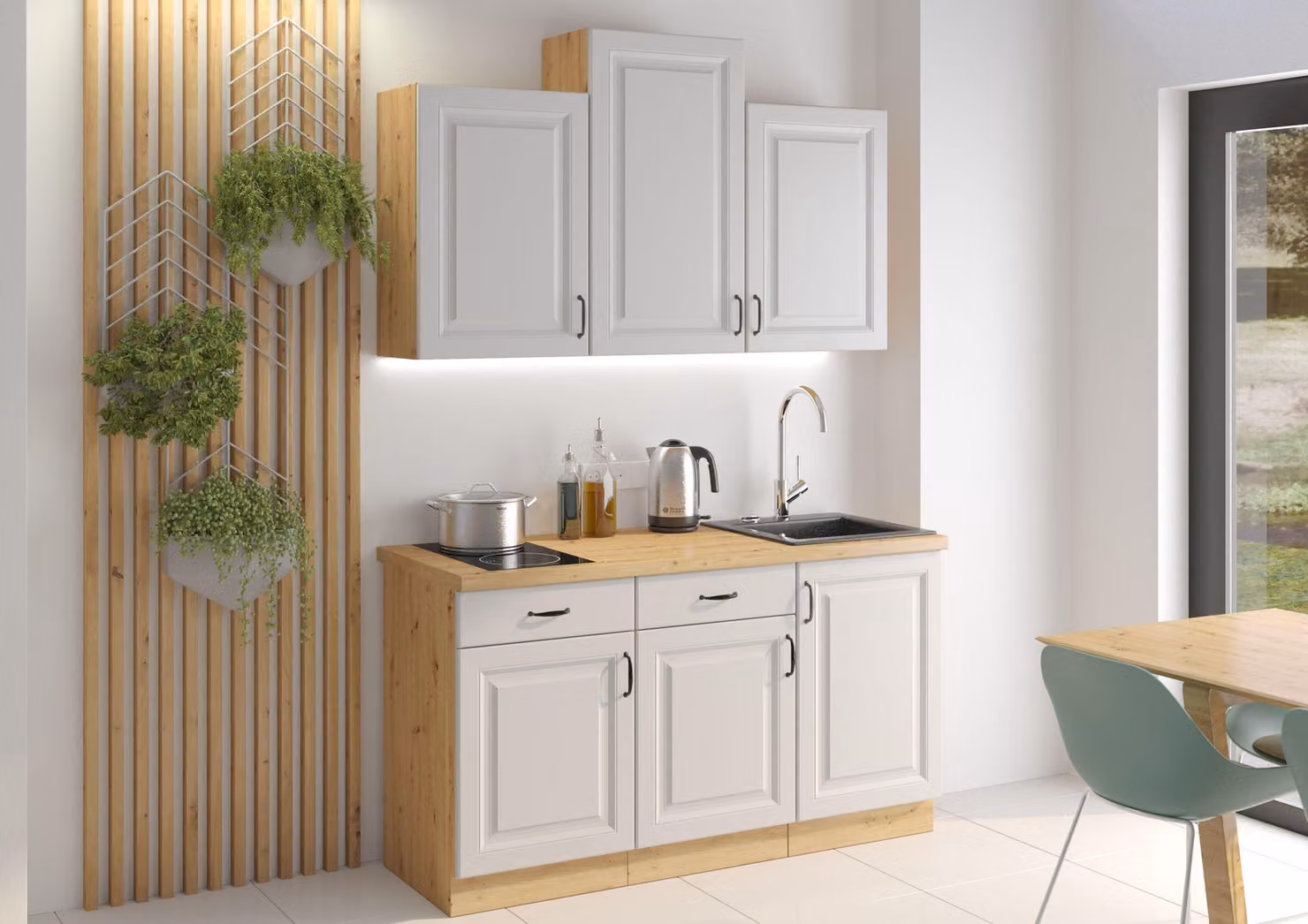 Cucina Stilo Bianca + Artisan 150: angolo cottura, blocco cucina, cucina componibile, cucina monoblocco