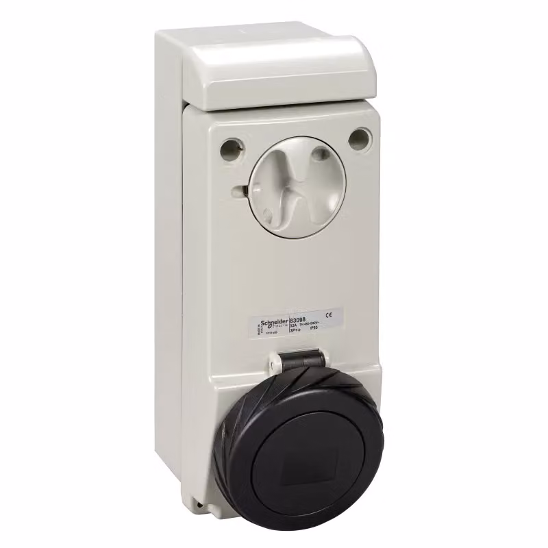 Presa a muro Schneider Electric con blocco di sicurezza, 32 A, 3 poli + terra, 480-500 V CA, IP65 83098