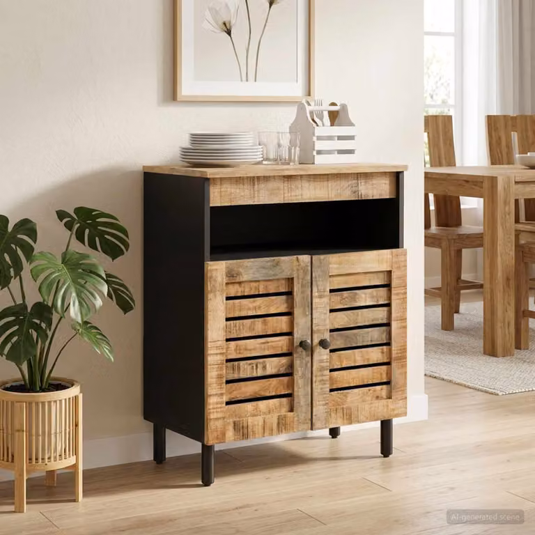 Armadio di stoccaggio moderno vidaXL in legno di mango marrone L: 60 cm, P: 33 cm, H: 75 cm