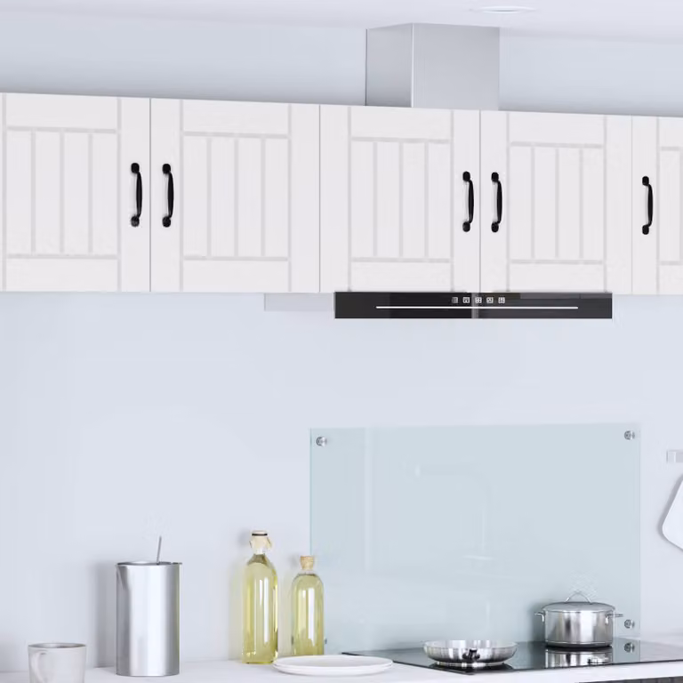 Set di 2 armadietti a muro LUCCA vidaXL bianchi in MDF per cucina con ante a battente