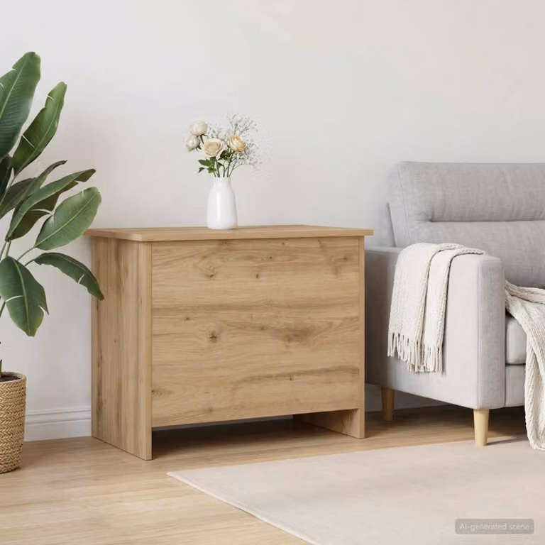 vidaXL Cassa di stoccaggio moderna in legno marrone L 60 cm, P 40 cm, H 50 cm
