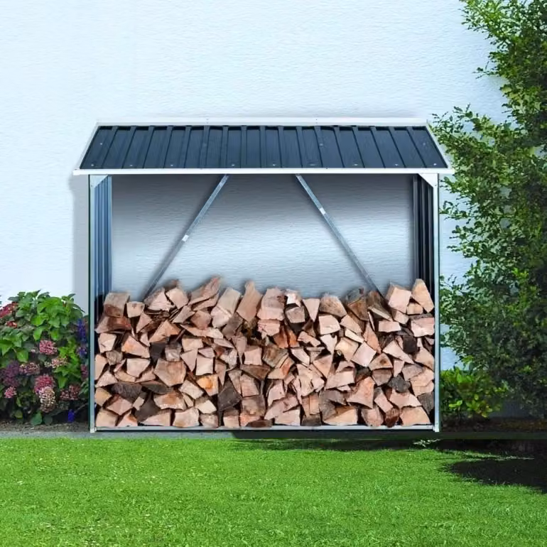Legnaia WoodStorage Ezooza in acciaio zincato stile rustico L: 182 cm, P: 73 cm, H: 160 cm – 2