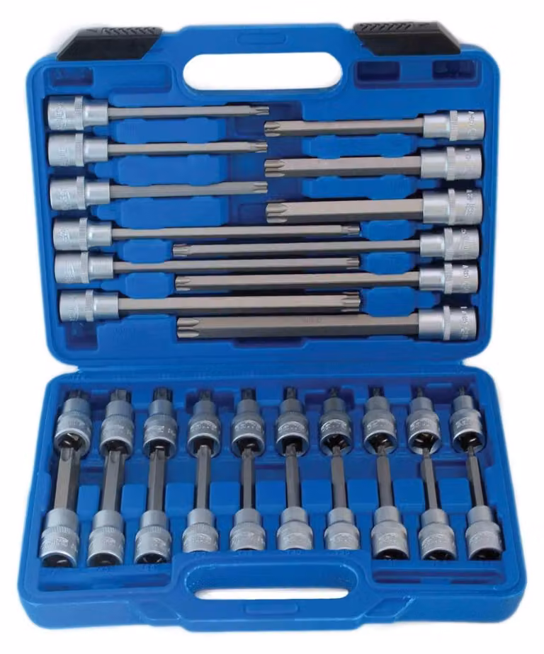 Set-kit inserti Torx lunghi , T20-T70,chiavi a bussola 1/2'' 32 pezzi