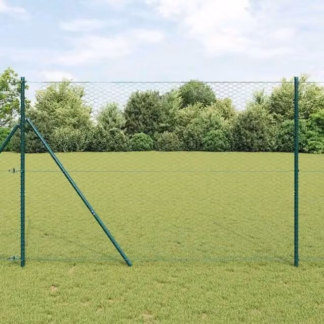 Recinzione esagonale Videx in acciaio rivestito in PVC verde, L: 25 m, H: 1,6 m – 1