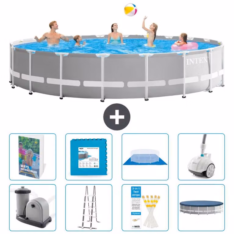 Struttura per piscina a forma di prisma - 610x132 cm - composta da 7 elementi - modello S531