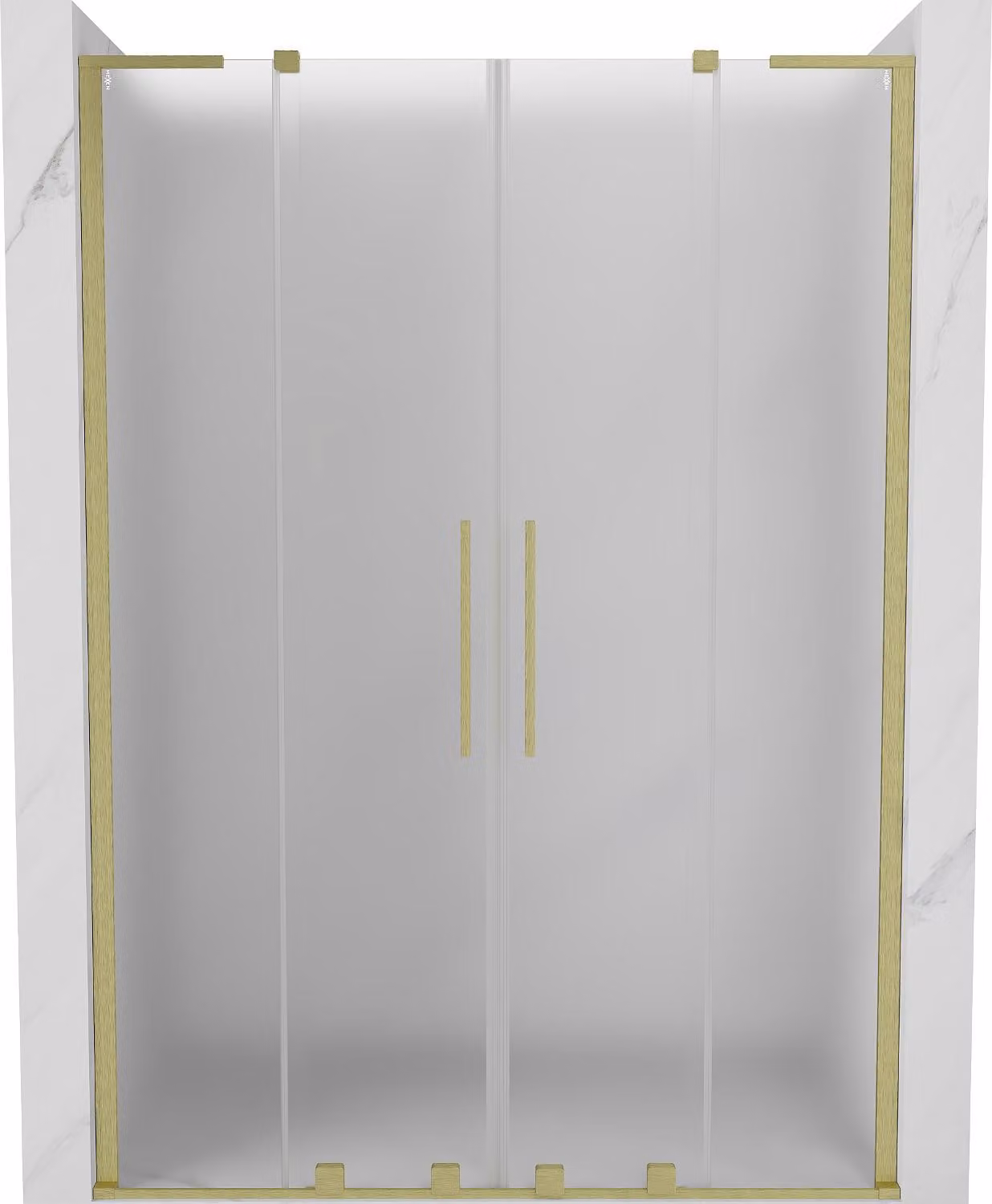 Mexen Velar L Duo porte doccia scorrevoli 150 cm, brina, dorato spazzolato - 871-150-003-32-55