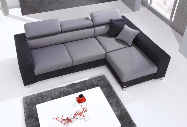 Ecksofa L-Form Sofa Couch Design Couch Polster Textil Modern Bettfunktion Stoff