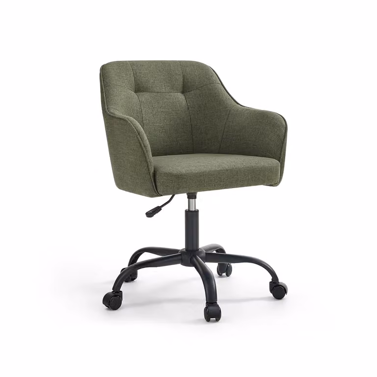 Sedia da Studio di Tessuto Cotone-lino Grigio, Verde
