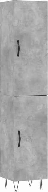Buffet credenza cassettiera mobiletto mobile contenitore organizer cucina soggiorno salotto alto 34,5 x 34 x 180 cm legno ingegnerizzato grigio 02_0034330