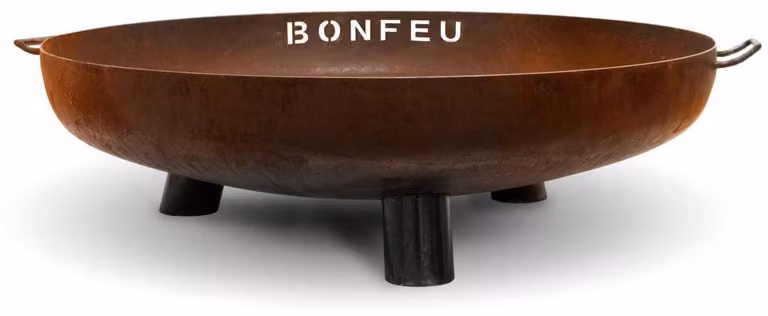 Focolare da esterno rotondo - 100 x 100 x 23,5 cm - Acciaio Corten - Design industriale
