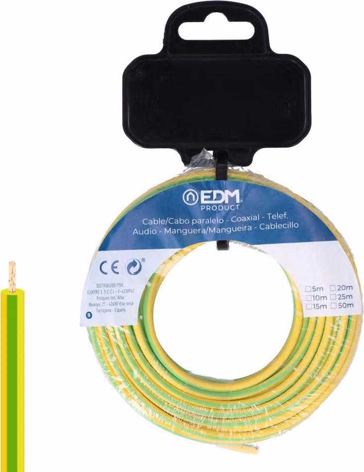 Cavo h07z1-k 6 mm² bicolore 5 m