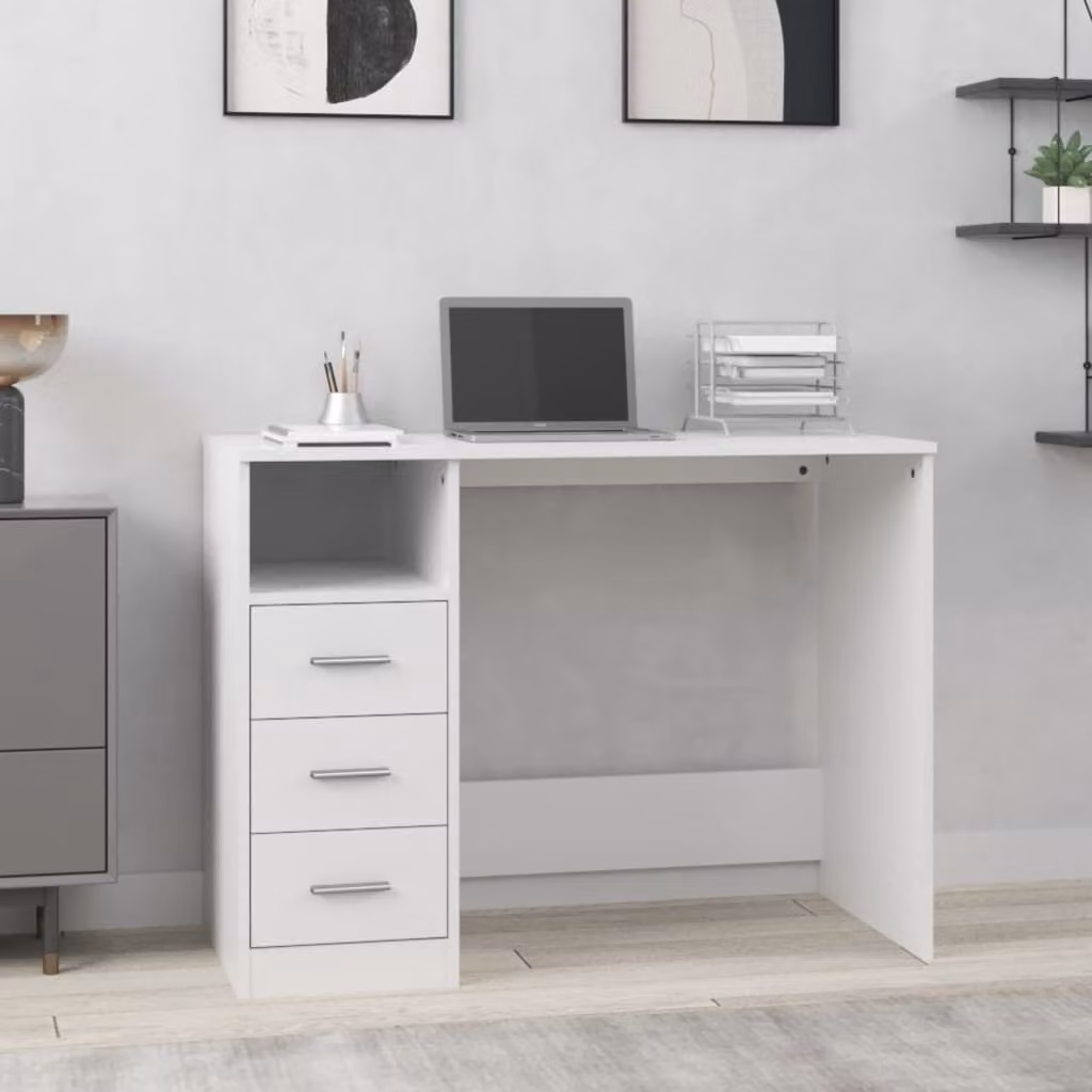 Maison Exclusive - Scrivania con cassetti Bianco 102x50x76 cm Materiale ligneo