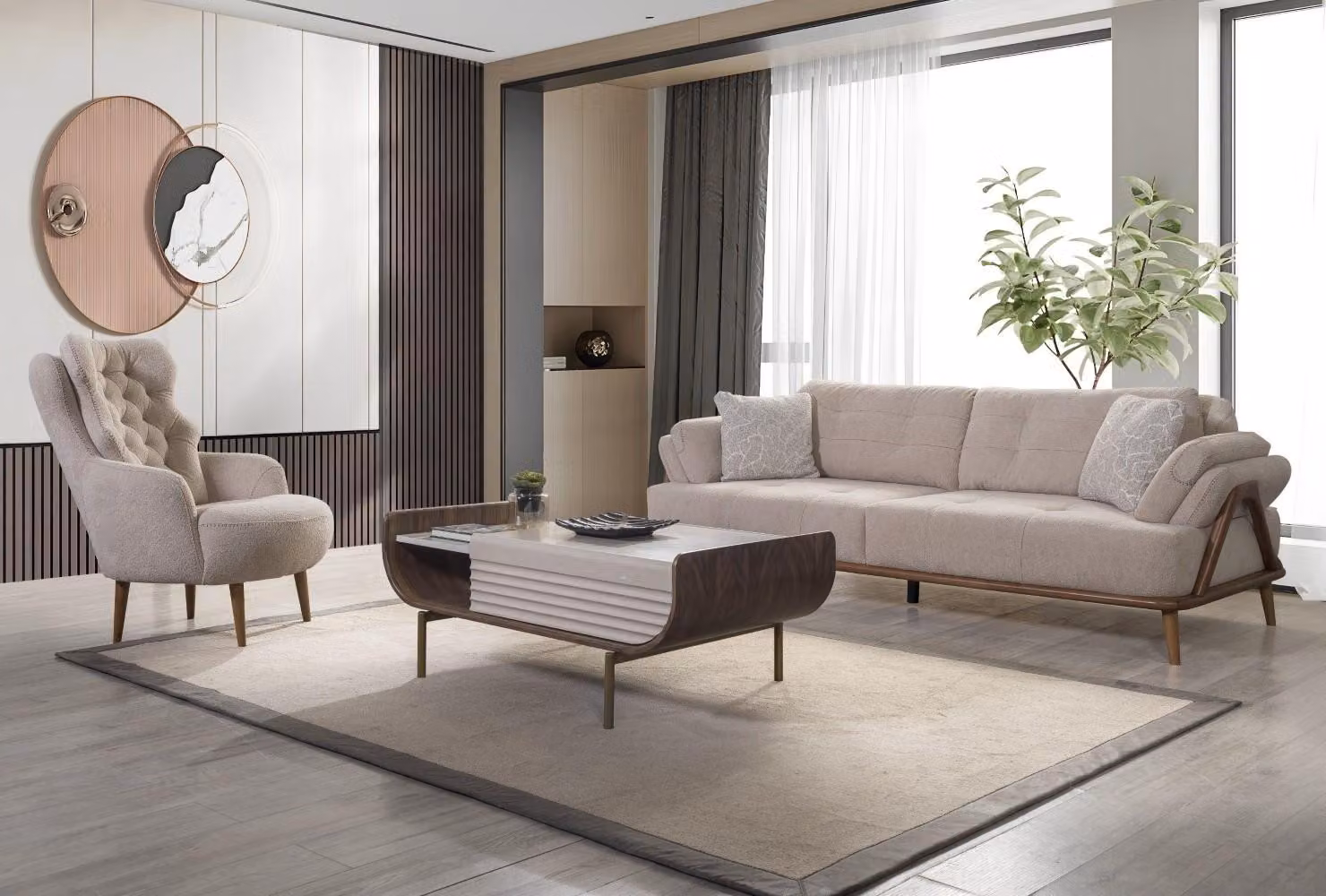 Polstermöbel Sofalandschaft Couchmöbel Sofa Wohnzimmer Couch Sofagarnitur 3+1