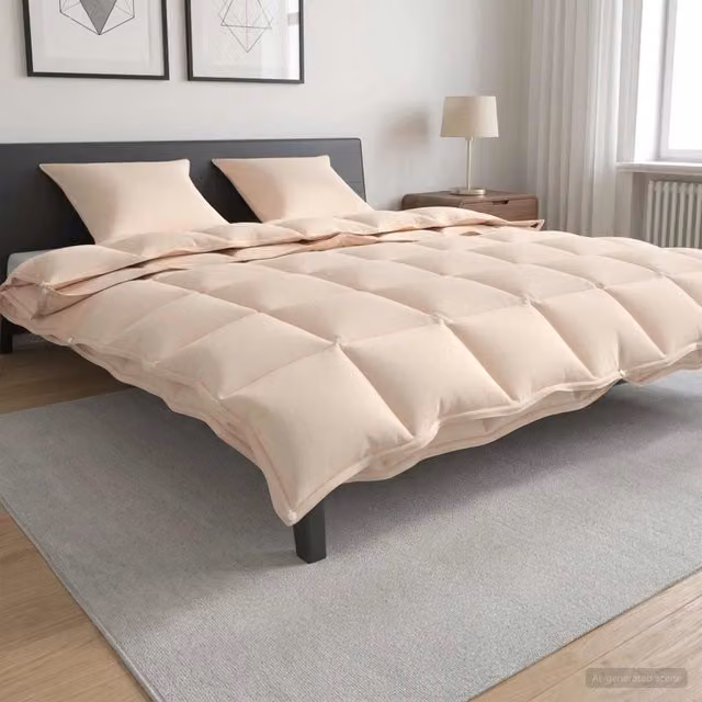 Piumone per tutte le stagioni vidaXL in fibra di Kapok e cotone, Beige, L 200 x P 240 cm – 1