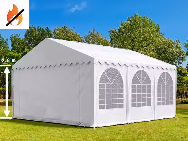 Tenda per eventi, dimensioni 6x6 metri, PVC MAX+ da 500 g/m², colore bianco
