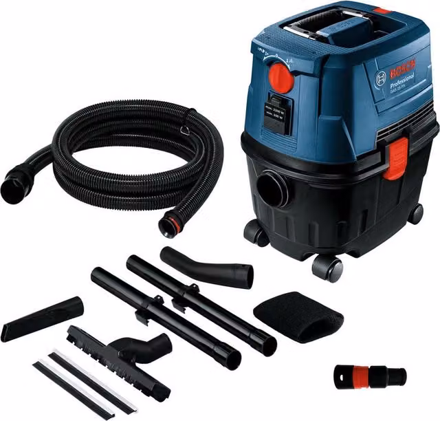 Aspiratore industriale a filo Bosch Professional GAS 15 PS blu, 15l, 1100W, 27 kPa