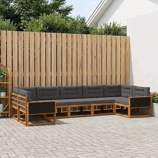 Set di divani da esterno 7 pz Naturale e Antracite 3382855
