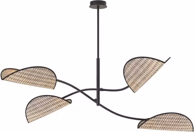 Plafoniera Moderna Mulciber Acciaio Nero 4 Luci E14