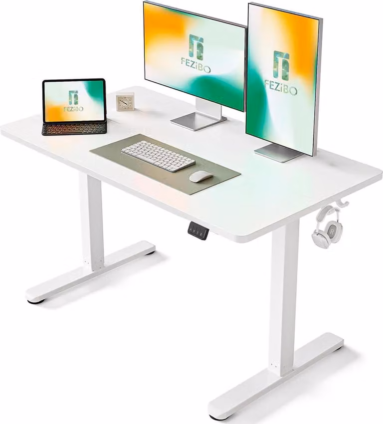 Scrivania elettrica FEZIBO 120x60 cm con tecnologia memory control e anticollisione