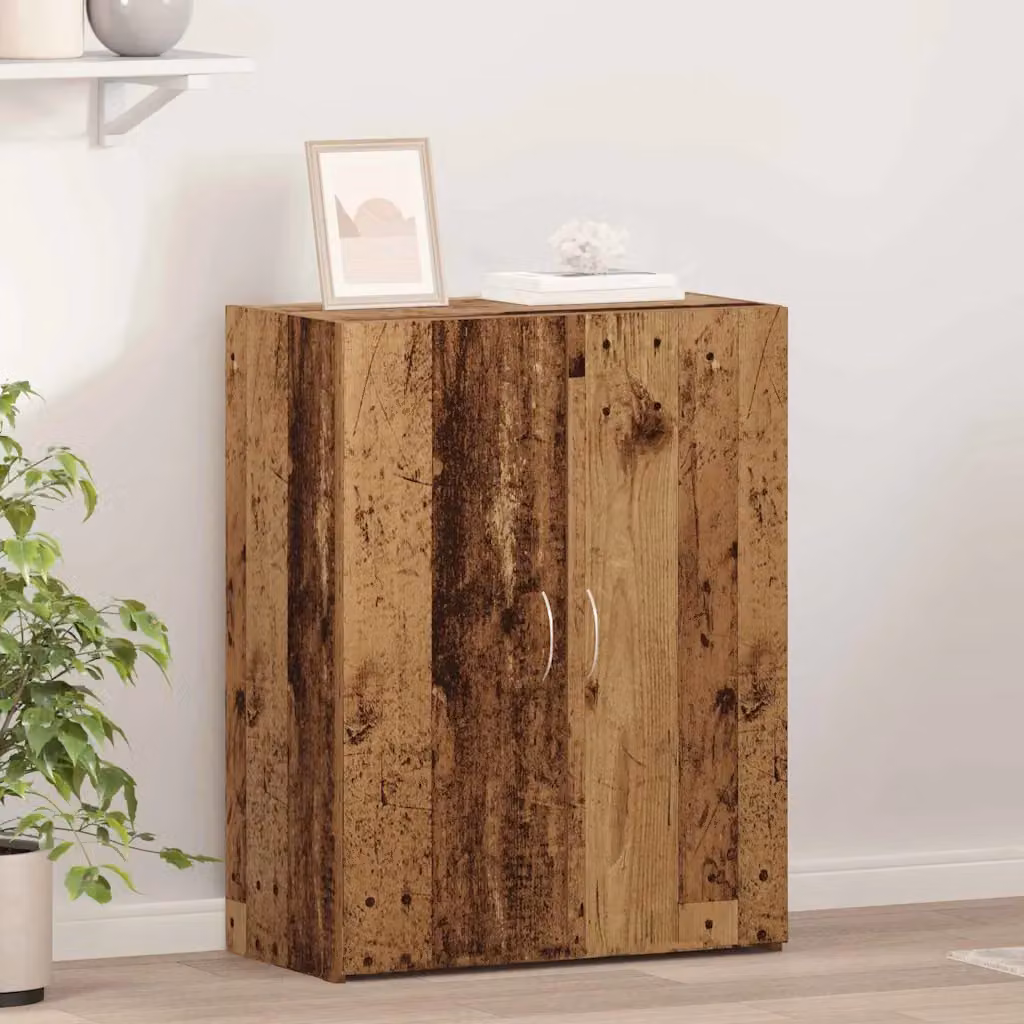 Mobile per ufficio vidaXL in legno MDF marrone con ante a battente L: 70 cm, P: 32 cm, H: 77.5 cm