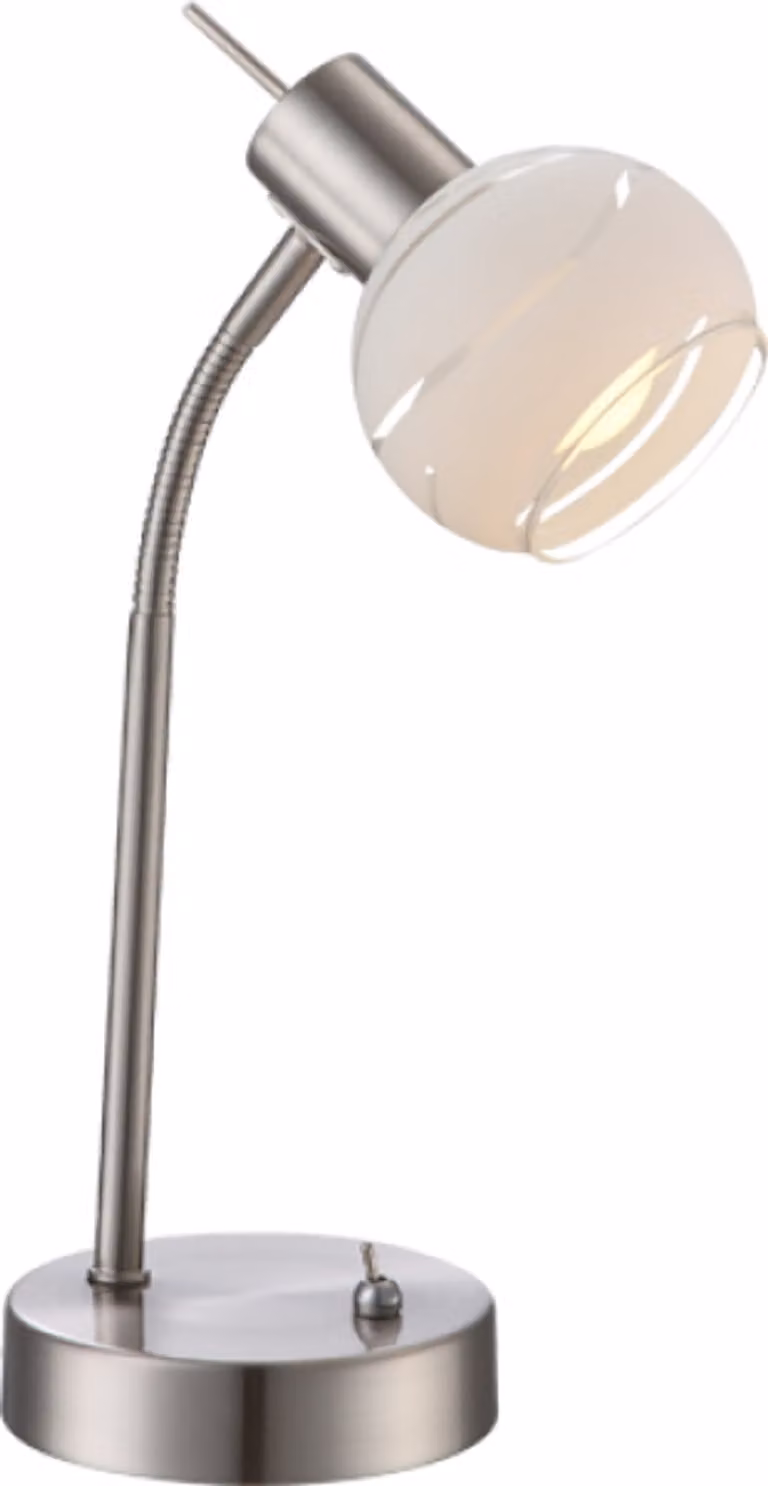 Globo Lighting lampada da tavolo in metallo nichel opaco, 1x E14 LED