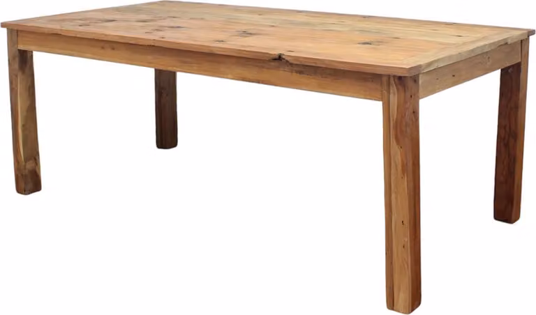 Milani Home - tavolo da pranzo fisso 200 x 100 x 77 cm, legno riciclato naturale