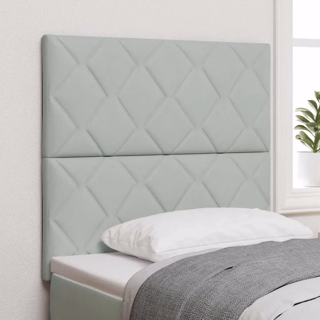 Testiera per letto vidaXL in velluto grigio chiaro, Larghezza: 90 cm
