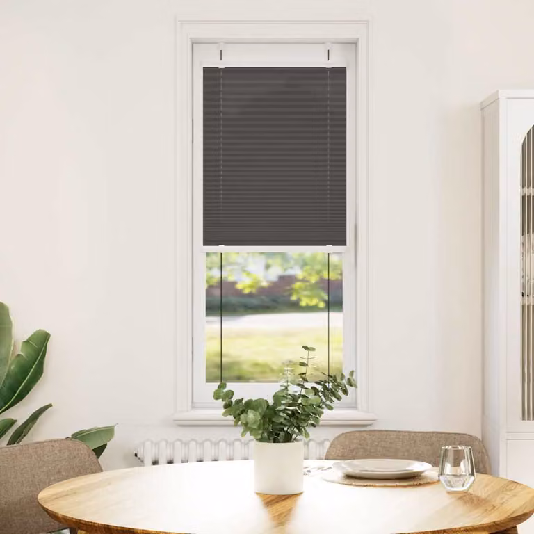vidaXL Tenda Plissettata Nera 40x150 cm Larghezza Tessuto 39,4 cm