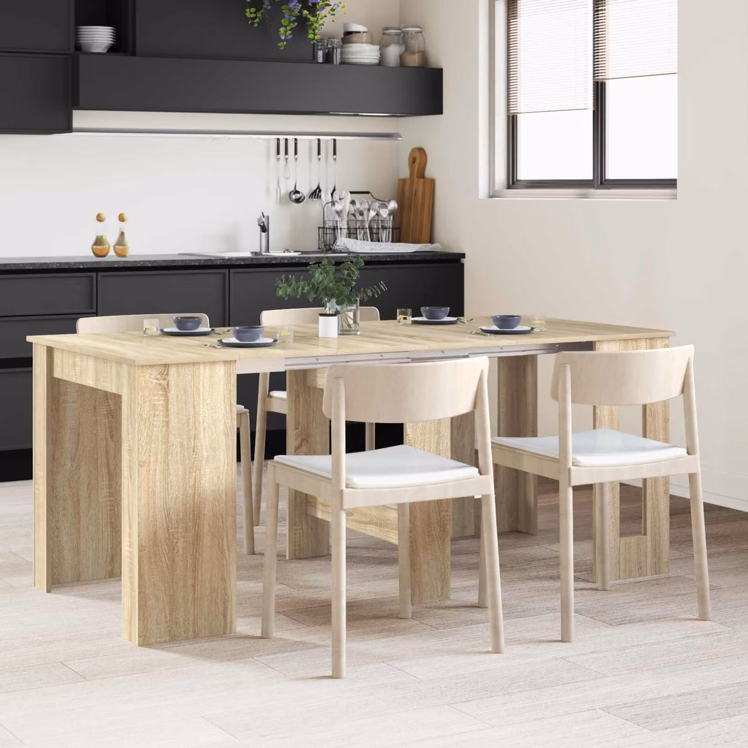 Maison Exclusive - Tavolo da pranzo, dimensioni 180 x 85 x 75 cm, realizzato in materiale composito di legno, finitura "Sonoma"