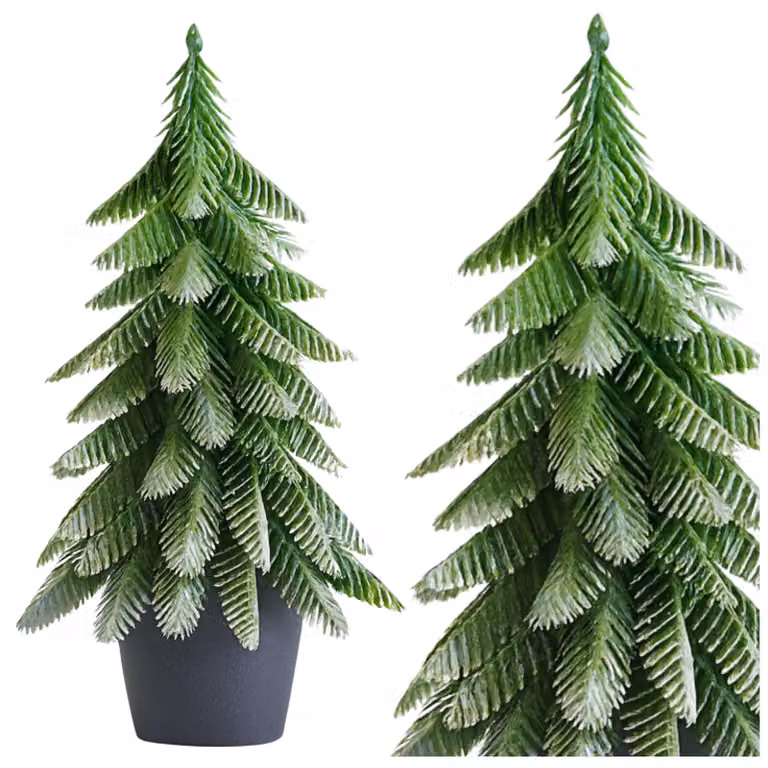 Albero Di Natale Decorativo Artificiale In Vaso Finitura Argento 32 X 12 Cm