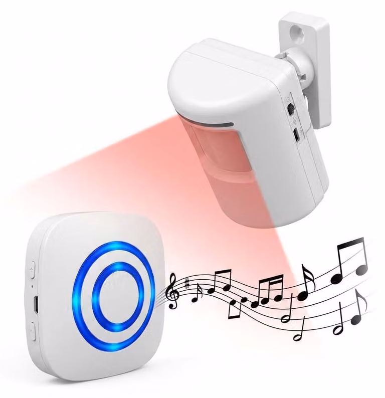 Sistema di allarme con sensore di movimento, composto da 1 ricevitore e 1 sensore di movimento PIR