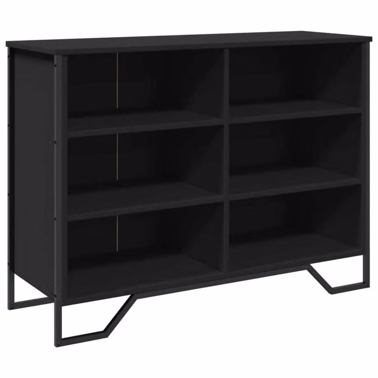 Credenza Nera 101x35,5x74,5 cm in Legno Multistrato