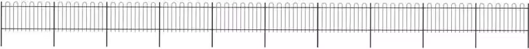 Recinzione da Giardino con Parte Superiore ad Anello in Acciaio 1781,5x100 cm Nero