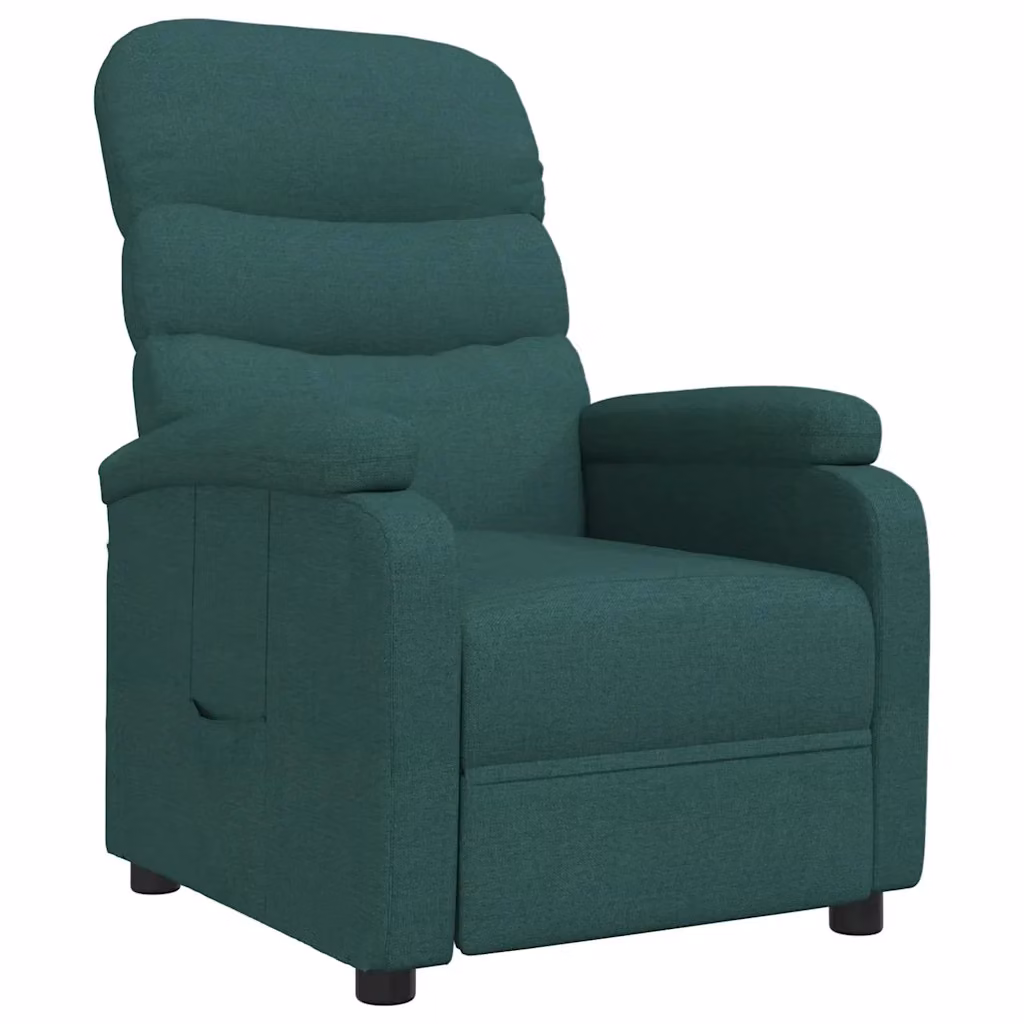 Poltrona Reclinabile Relax vidaXL in Tessuto Verde con Braccioli e Regolazione Manuale – 2