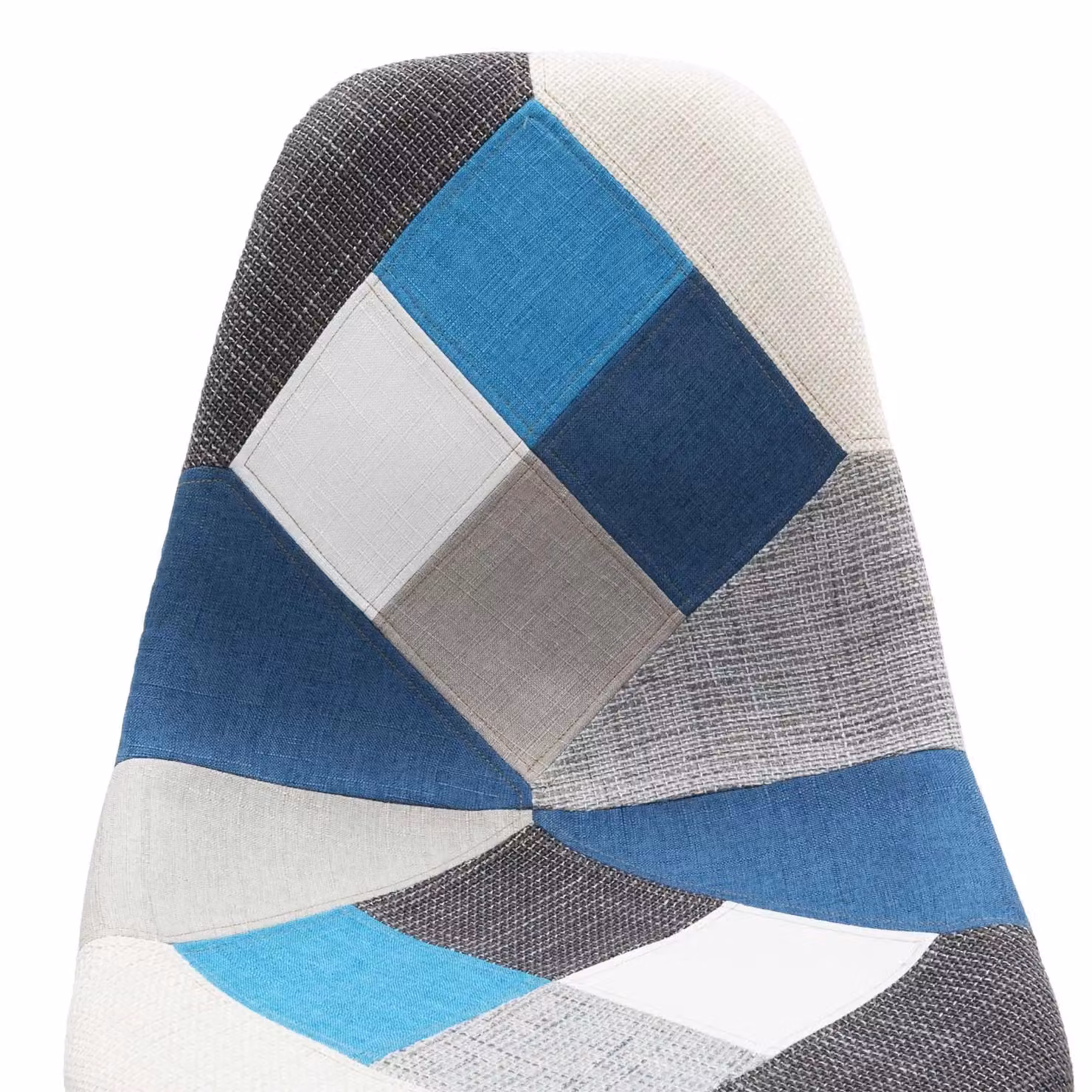 Set di 2 sedie moderne patchwork in tessuto multicolore azzurro e grigio Mobili 2G L: 47 cm, P: 58 cm, H: 84 cm – 2