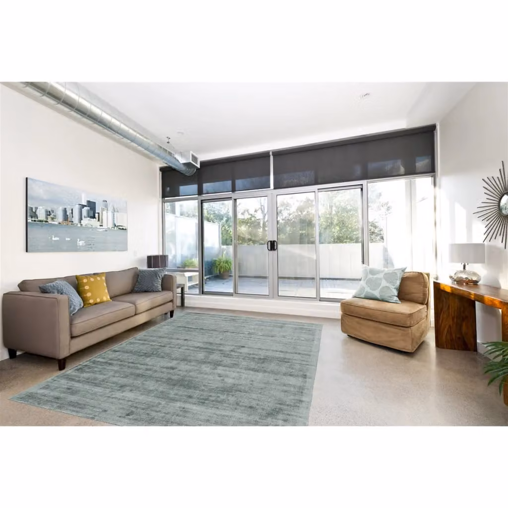 Tappeto Mint 100 di KENDRA HOME in viscosa verde, L 80 cm x P 150 cm – 2