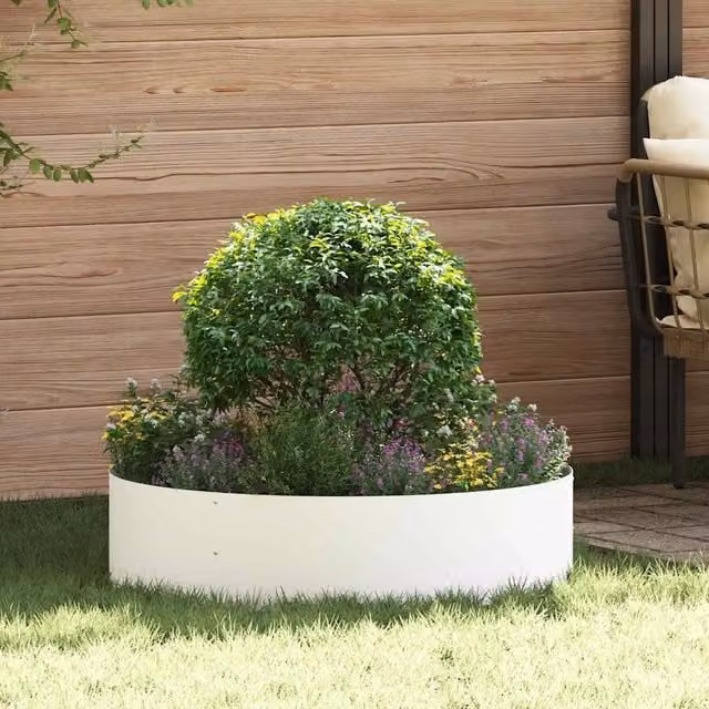Set di 5 supporti per vaso vidaXL in acciaio bianco L: 80 cm, P: 80 cm, H: 20 cm