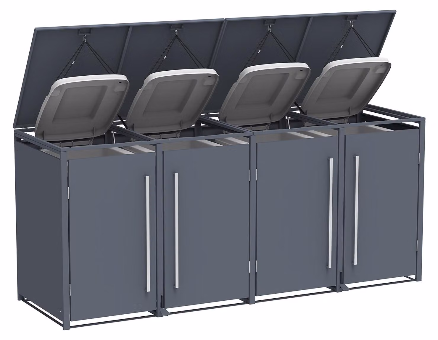 Westmann Pedura 4 Box per bidoni della spazzatura in metallo con pedale 4x240 L antracite