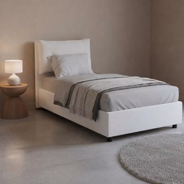 Arcisate, Letto Singolo Materasso Incluso Made in Italy, Bianco