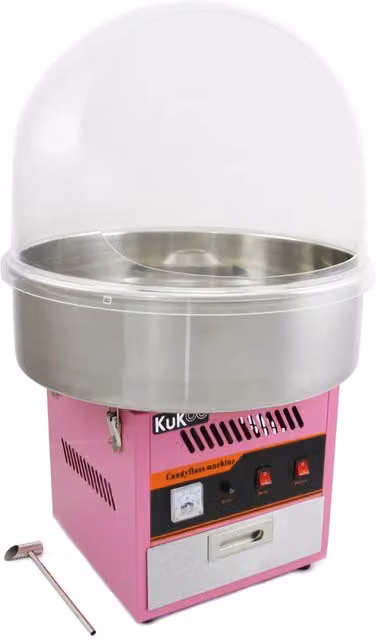 Macchina Zucchero Filato con Cupola 50 cm Rosa + 600 Stecche