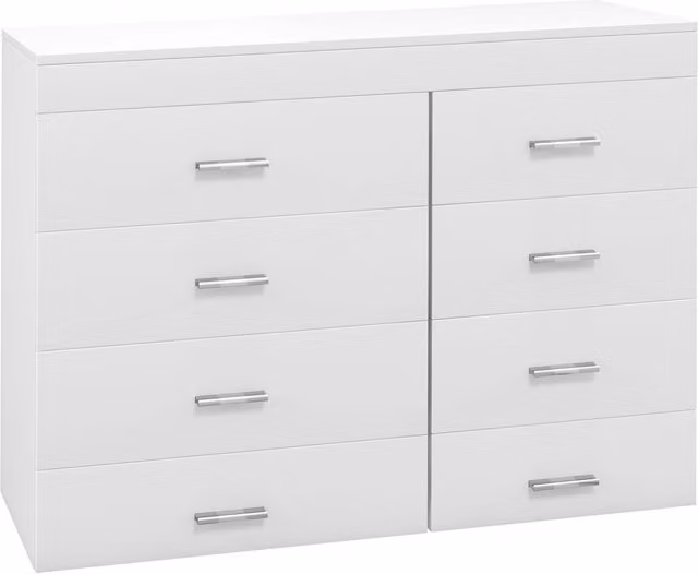 Cassettiera in legno Design In per camera, cucina o bagno, colore bianco, L: 90 cm, P: 35 cm, H: 73 cm