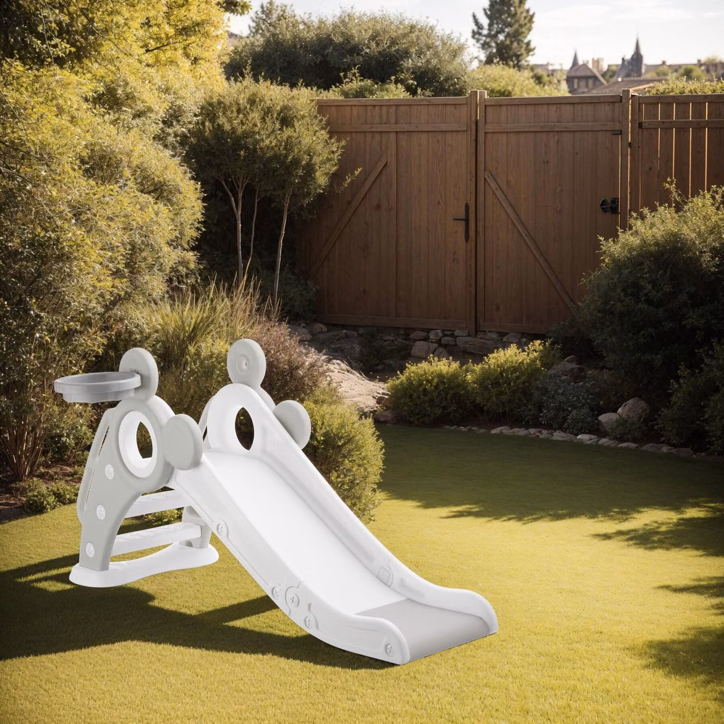Scivolo pieghevole per bambini tectake in plastica grigio – 2
