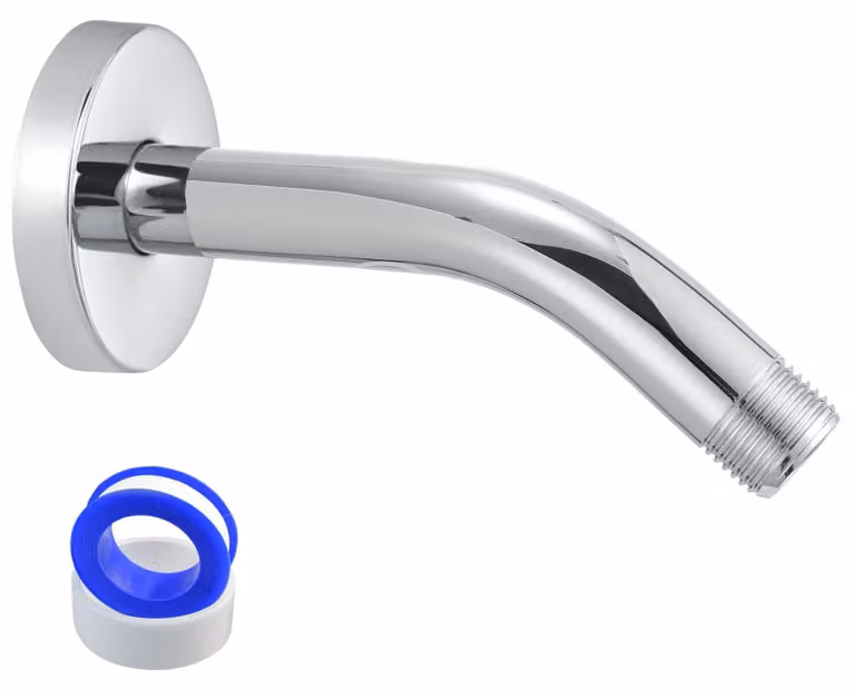 Braccio doccia con flangia e nastro in teflon, prolunga per doccetta da 6" per bagno
