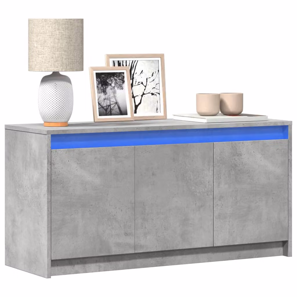 Mobile Porta TV vidaXL con LED Grigio Cemento, L 100 cm x P 34 cm x H 50 cm