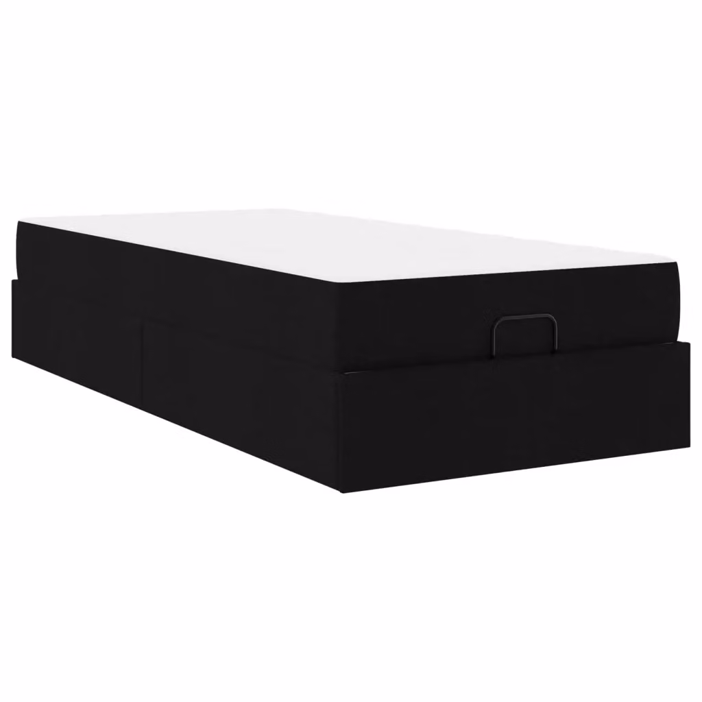 Letto con struttura imbottita e 2 materassi vidaXL in tessuto nero con cassetti L/P/H: 203 x 100 x 43,5 cm – 2