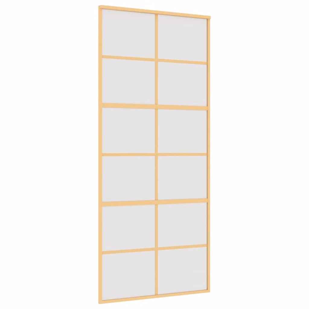 Porta Scorrevole Dorata 90x205 Vetro Smerigliato ESG Alluminio