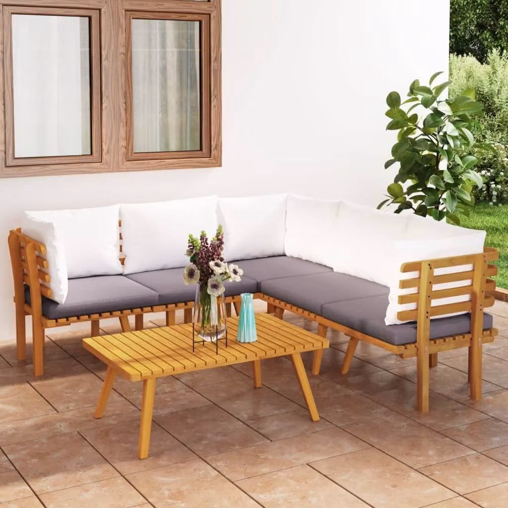 Maison Exclusive - Set da giardino 6 pezzi con cuscini in legno massello di acacia