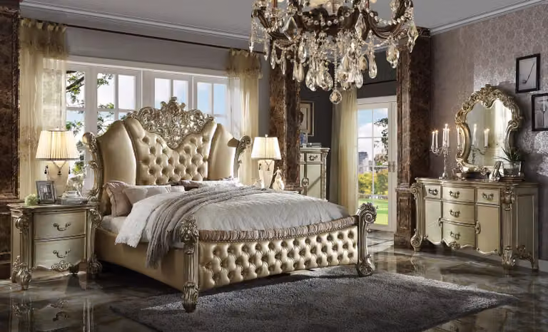 Bett Polster Design Luxus Doppel Hotel Betten Schlaf Zimmer Leder Chesterfield
